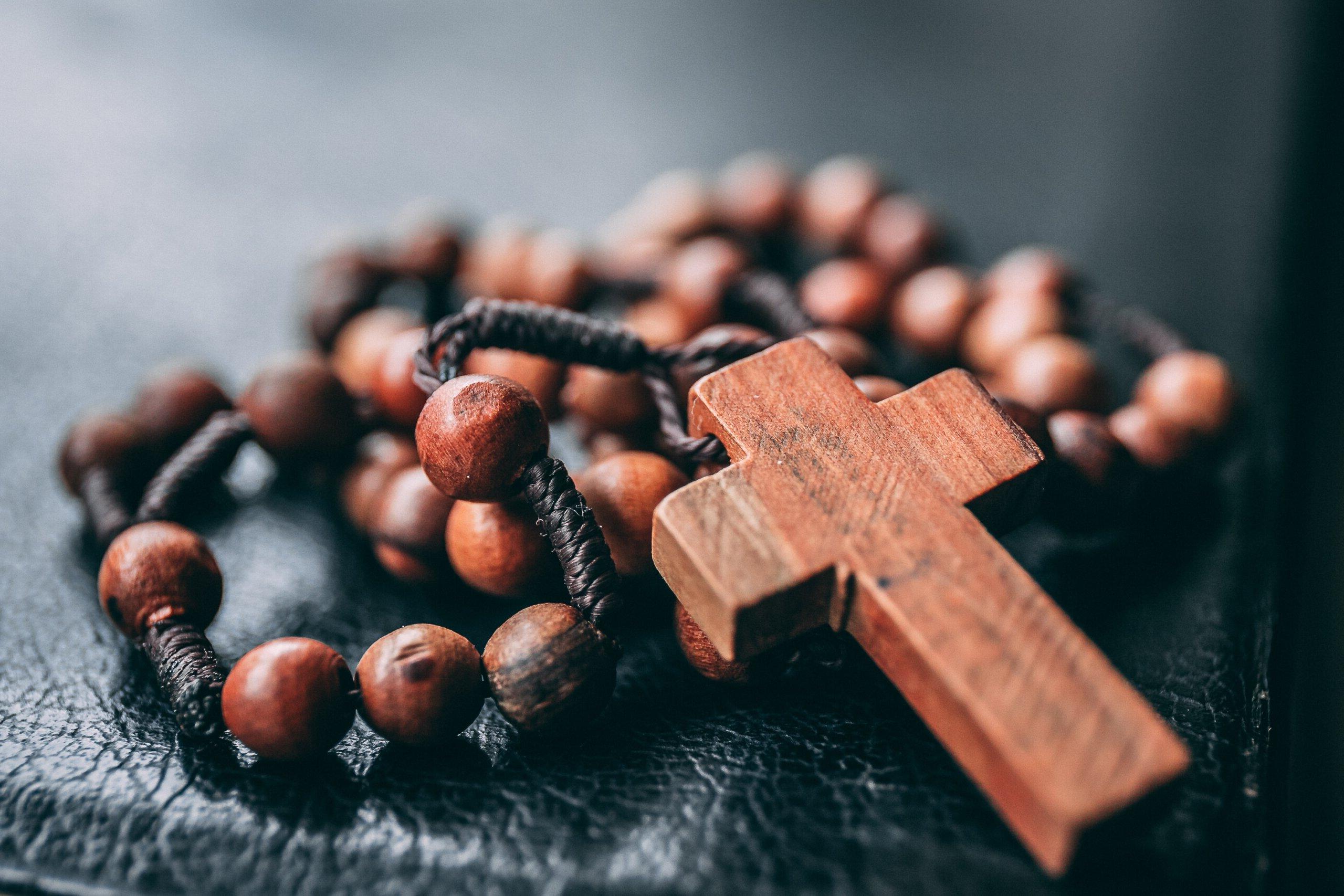 Photo of a cross and rosary